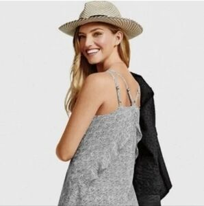 Cabi Flutter Vneck Sleeveless Speckeled Flowy Top